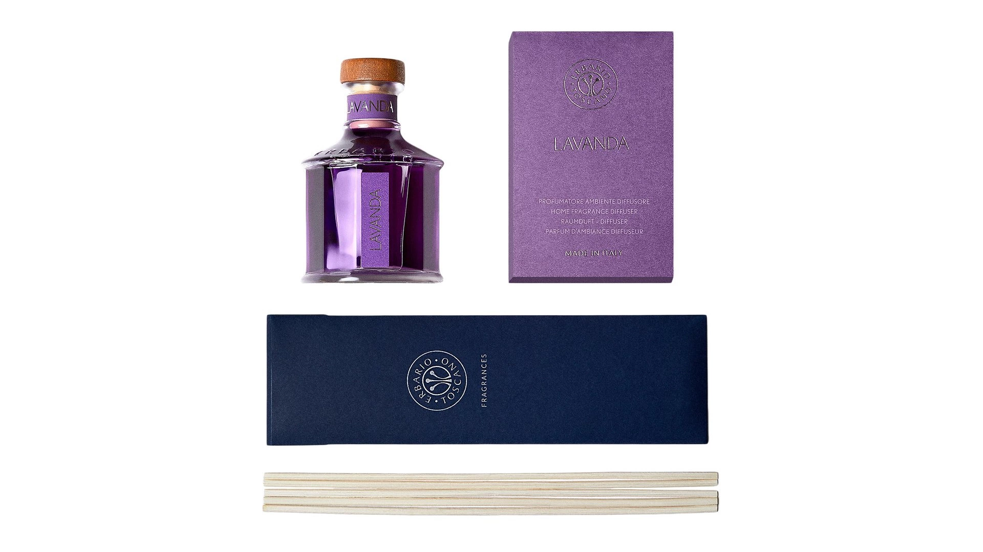 Диффузор Erbario Lavanda Изысканная Лаванда 500 мл, стекло, фиолетовый, п/к