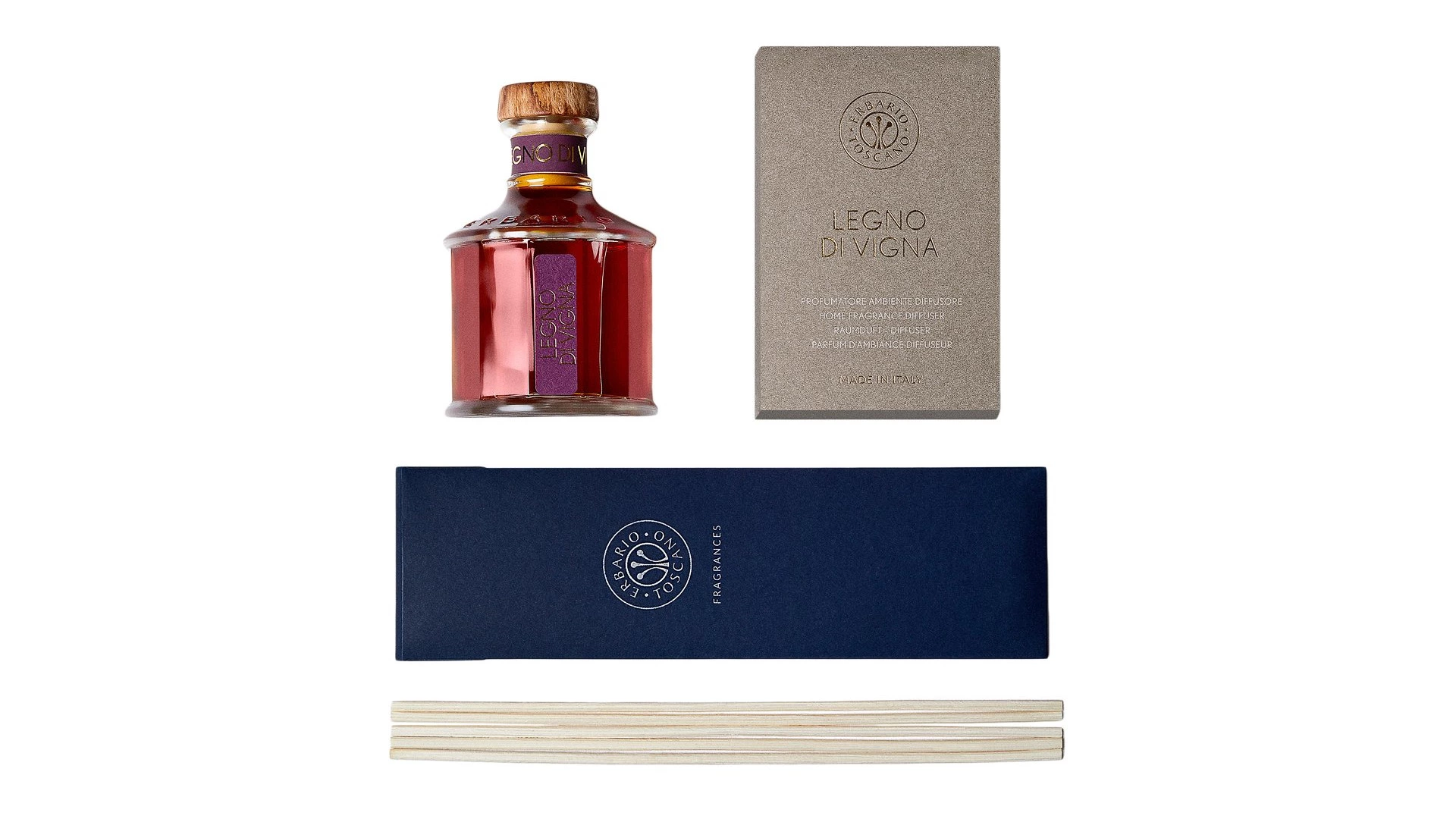 Диффузор Erbario Legno Di Vigna Виноградная Лоза 500 мл, стекло, бордовый, п/к