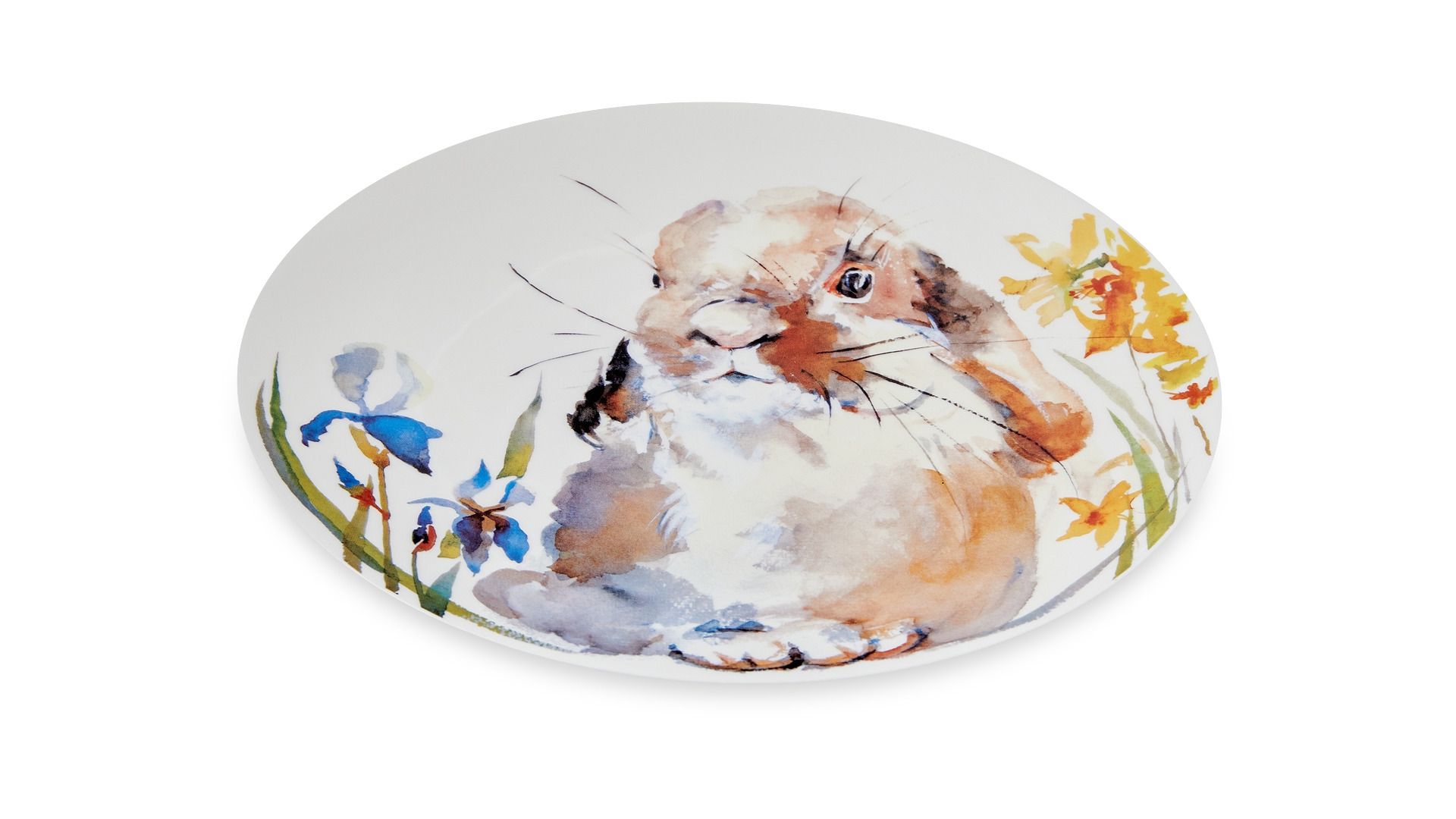 Тарелка обеденная углубленная Mix&Match Синергия Пасхальный кролик 27 см, фарфор костяной