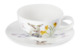 Чашка чайная с блюдцем Mix&Match Синергия Пасхальный кролик 250 мл, белый декор, фарфор костяной