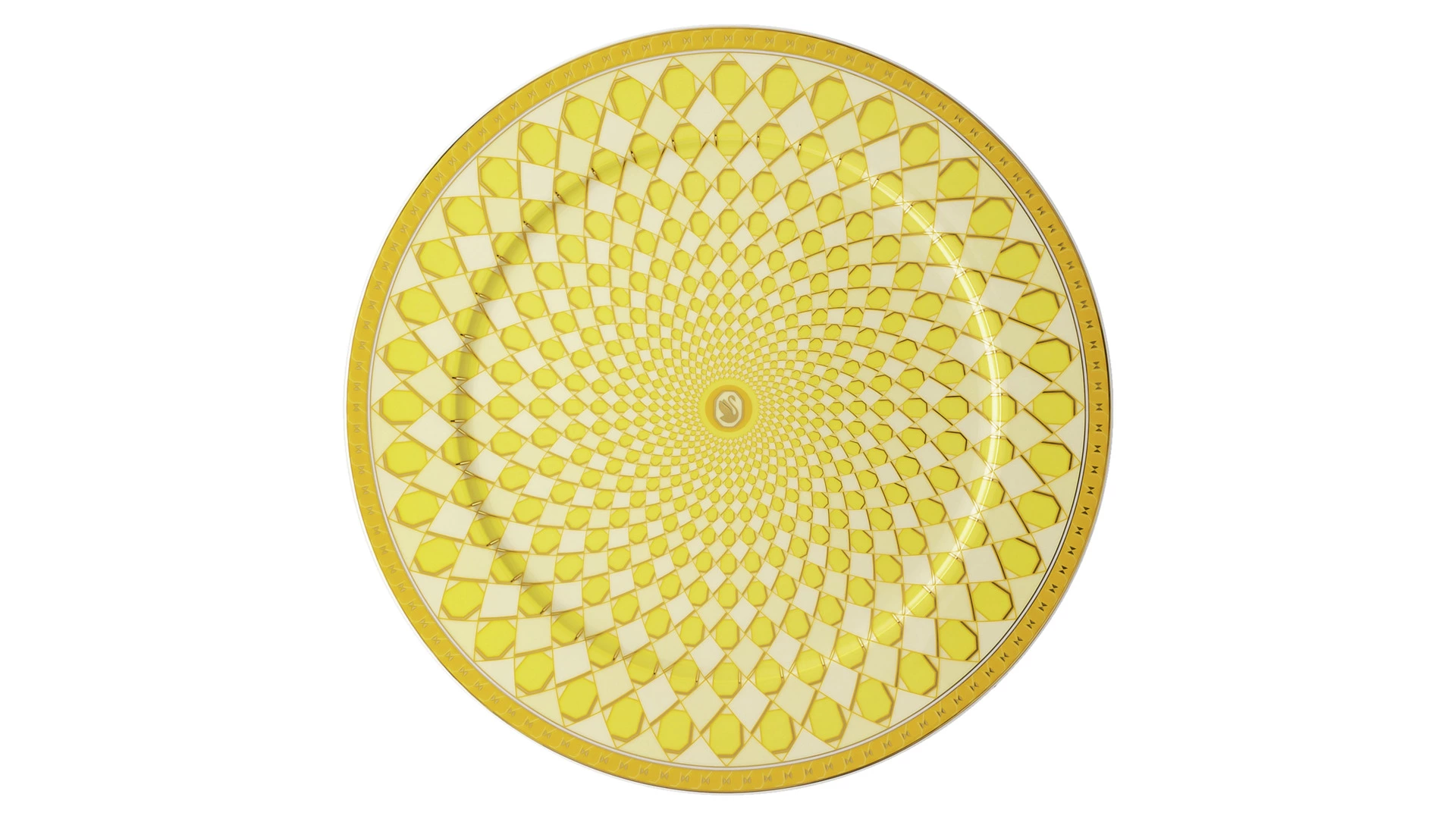 Блюдо Rosenthal Swarovski Сигнум 33 см, фарфор, желтое