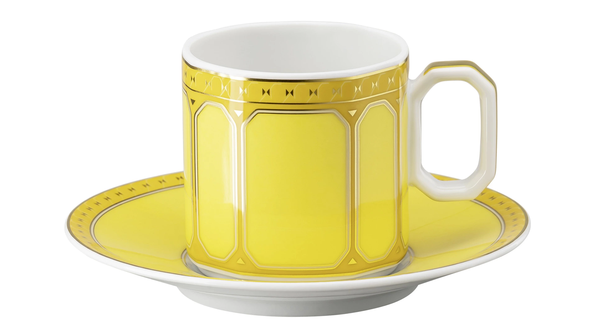 Чашка для эспрессо с блюдцем Rosenthal Swarovski Сигнум 80 мл, фарфор, желтая