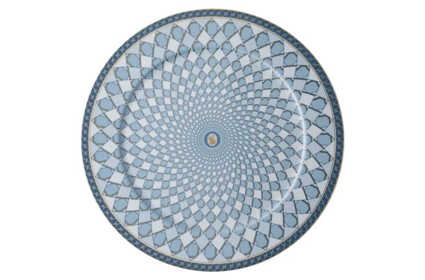 Блюдо Rosenthal Swarovski Сигнум 33 см, фарфор, голубое