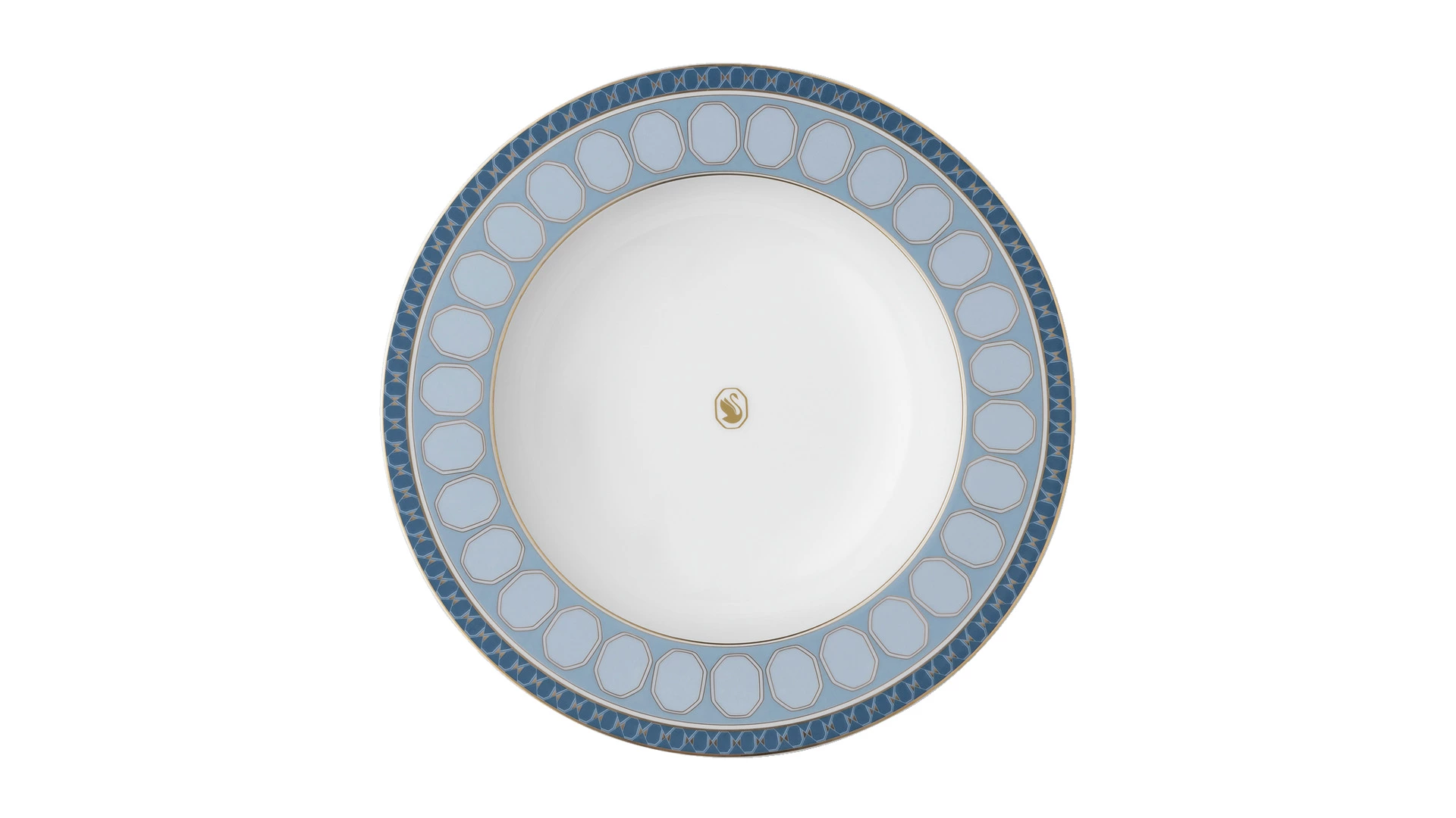 Тарелка суповая Rosenthal Swarovski Сигнум 24 см, фарфор, голубая