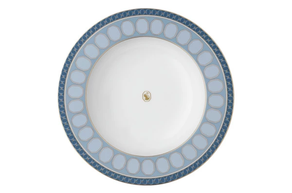 Тарелка суповая Rosenthal Swarovski Сигнум 24 см, фарфор, голубая