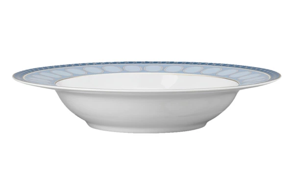 Тарелка суповая Rosenthal Swarovski Сигнум 24 см, фарфор, голубая