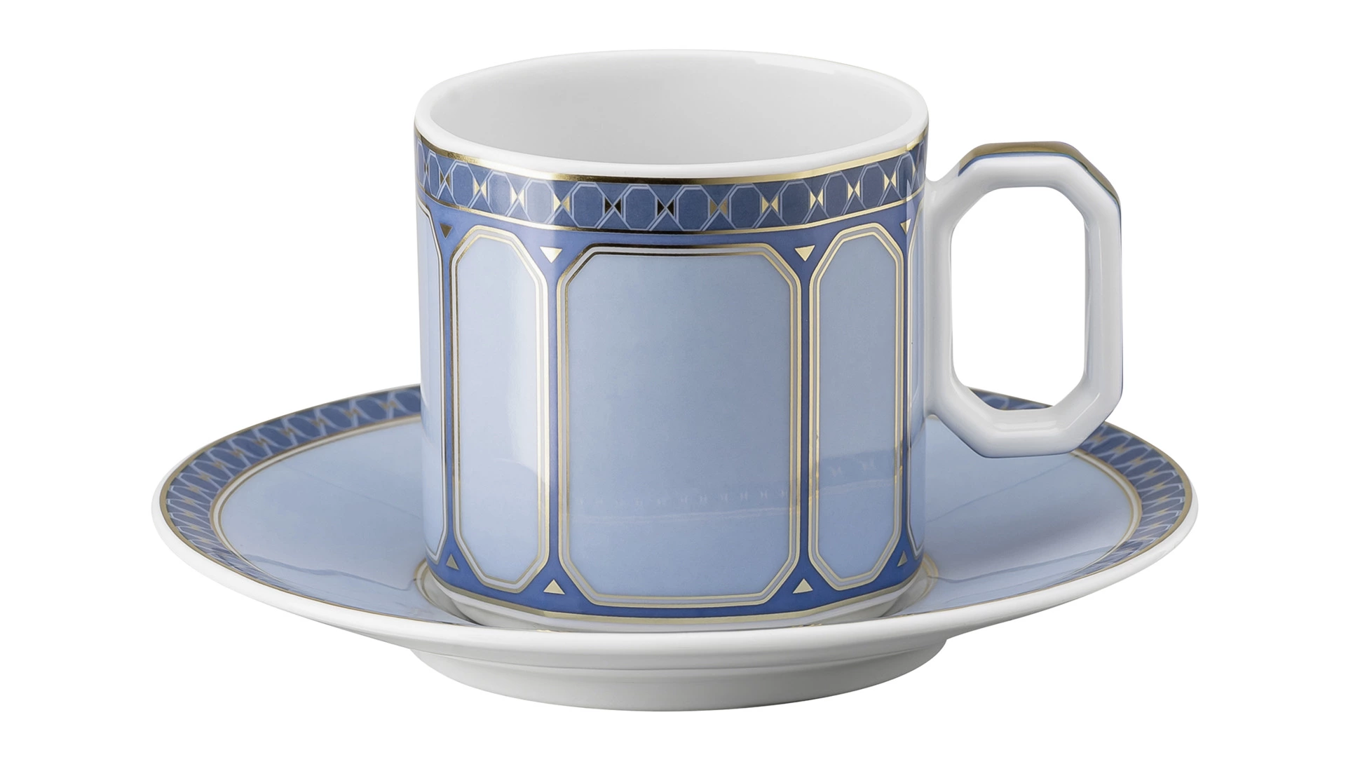 Чашка для эспрессо с блюдцем Rosenthal Swarovski Сигнум 80 мл, фарфор, голубая