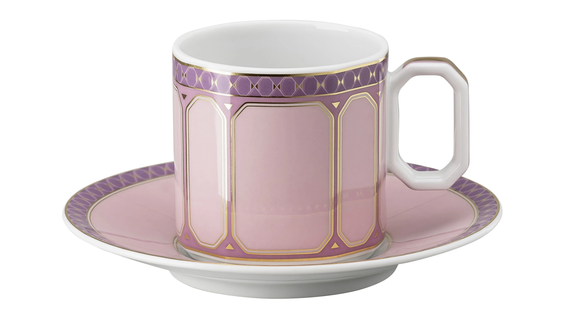Чашка для эспрессо с блюдцем Rosenthal Swarovski Сигнум 80 мл, фарфор, розовая