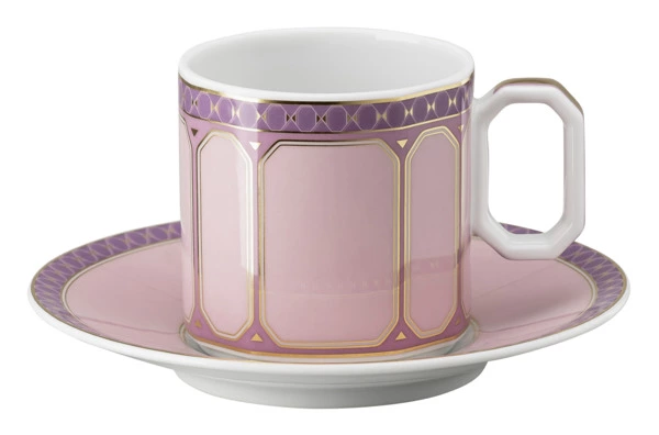 Чашка для эспрессо с блюдцем Rosenthal Swarovski Сигнум 80 мл, фарфор, розовая