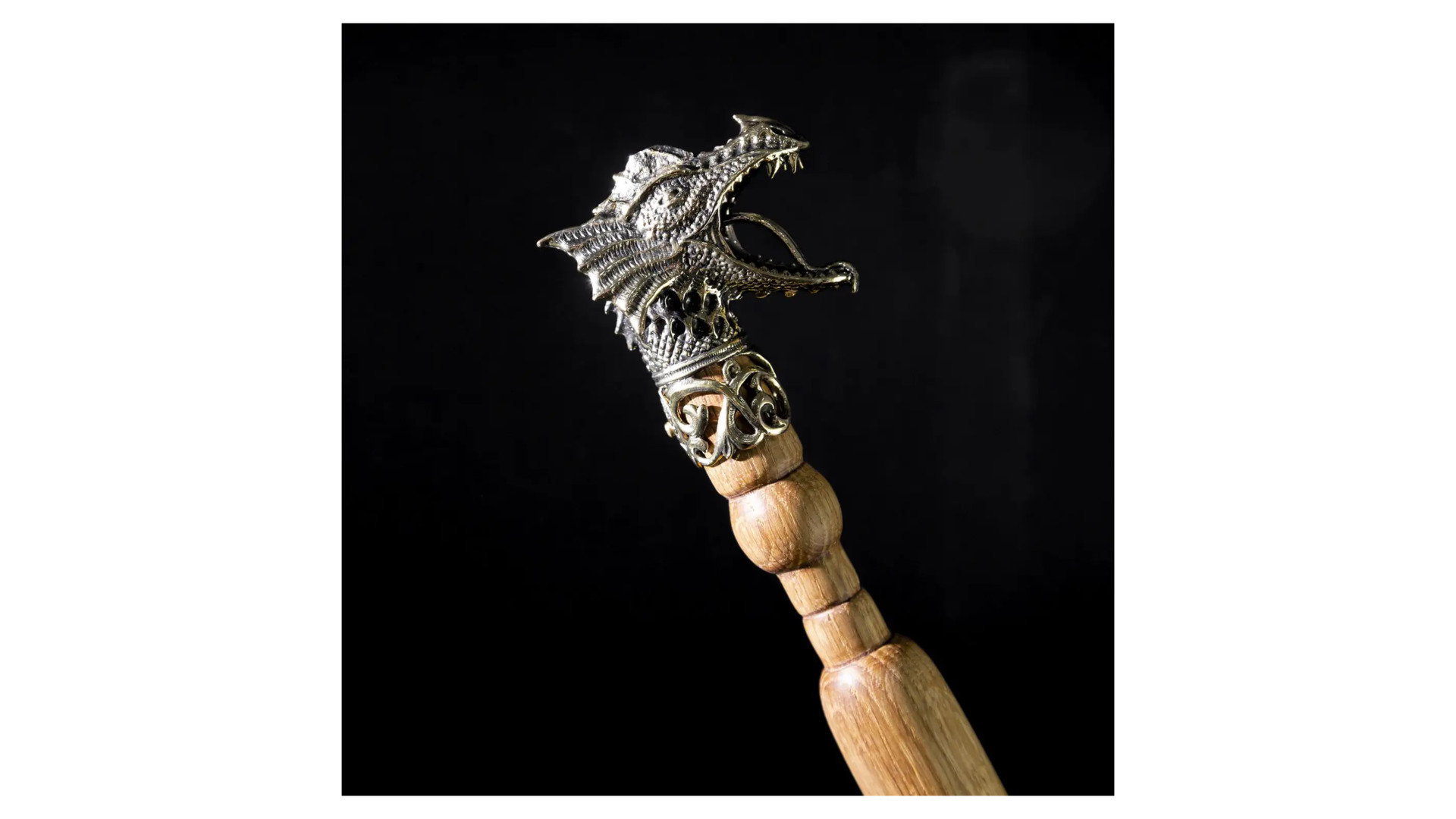 Ложка для обуви Кольчугинский мельхиор Дракон 75 см, латунь с чернением