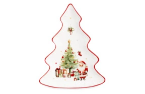 Блюдо 3D Decor de table Рождественский винтаж Ель 26 см, фарфор