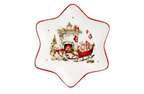 Блюдо 3D Decor de table Рождественский винтаж Звезда 21 см, фарфор