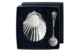 Икорница с ложкой в футляре АргентА Волна 135,7 г, 2 предмета, серебро 925