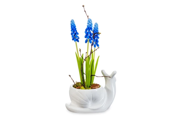Композиция из холодного фарфора Мускари в букете, 3 шт