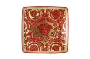 Блюдо квадратное Rosenthal Versace Медуза Диадема красная 12 см, фарфор