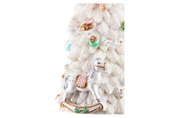 Шкатулка музыкальная Lamart Noel Звон колоколов Снежная ель h22 см, вращающаяся