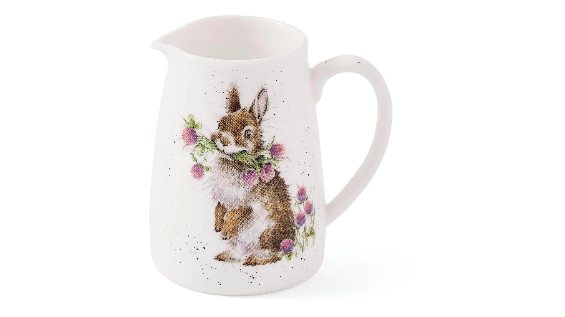 Кувшин для цветов Royal Worcester Забавная фауна Кролик 125 мл, 8 см, фарфор костяной