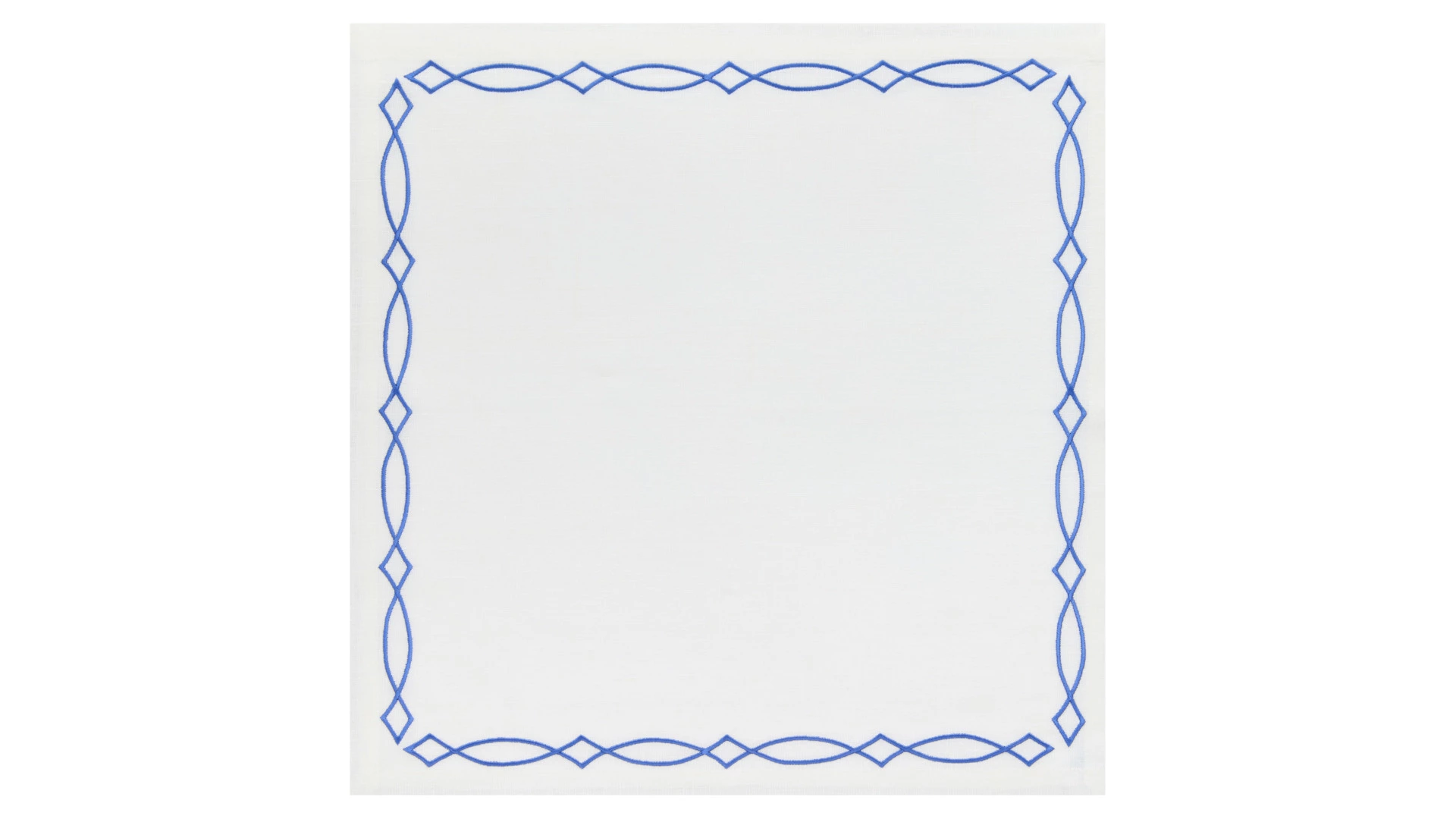 Набор салфеток сервировочных Amitile Амели 43х43 см, 6 шт, лен, белый, вышивка голубая, п/к