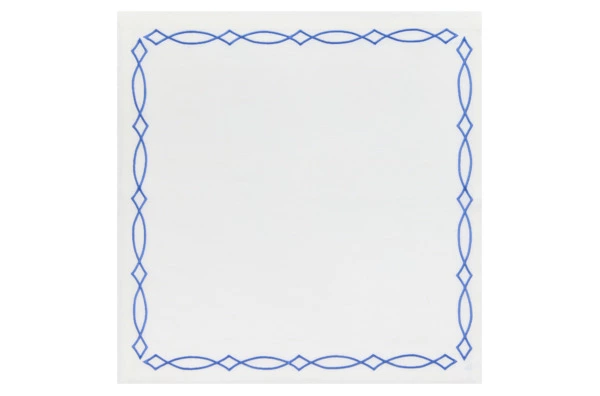 Набор салфеток сервировочных Amitile Амели 43х43 см, 6 шт, лен, белый, вышивка голубая, п/к