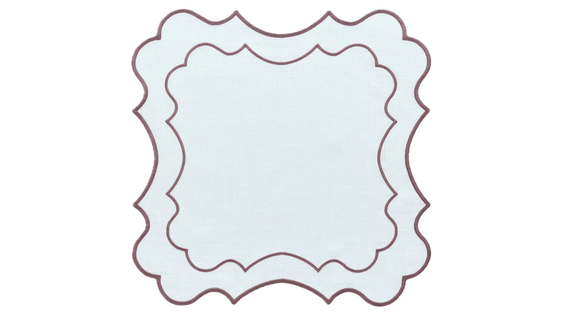 Набор салфеток подстановочных Amitile Мария Антуанетта 43х43 см, 2 шт, лен, белый, кант коричневый