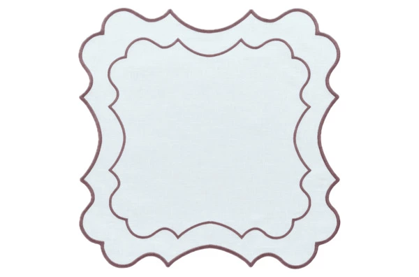 Набор салфеток подстановочных Amitile Мария Антуанетта 43х43 см, 2 шт, лен, белый, кант коричневый