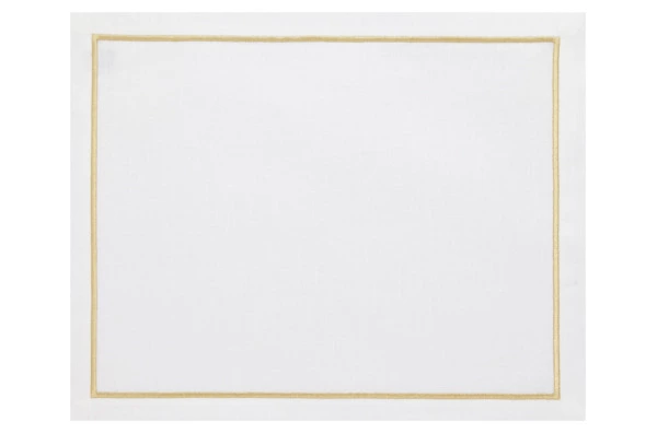 Набор салфеток подстановочных Amitile Мунлайт 40х50 см, 6 шт, лен, белый, кант золото, п/к