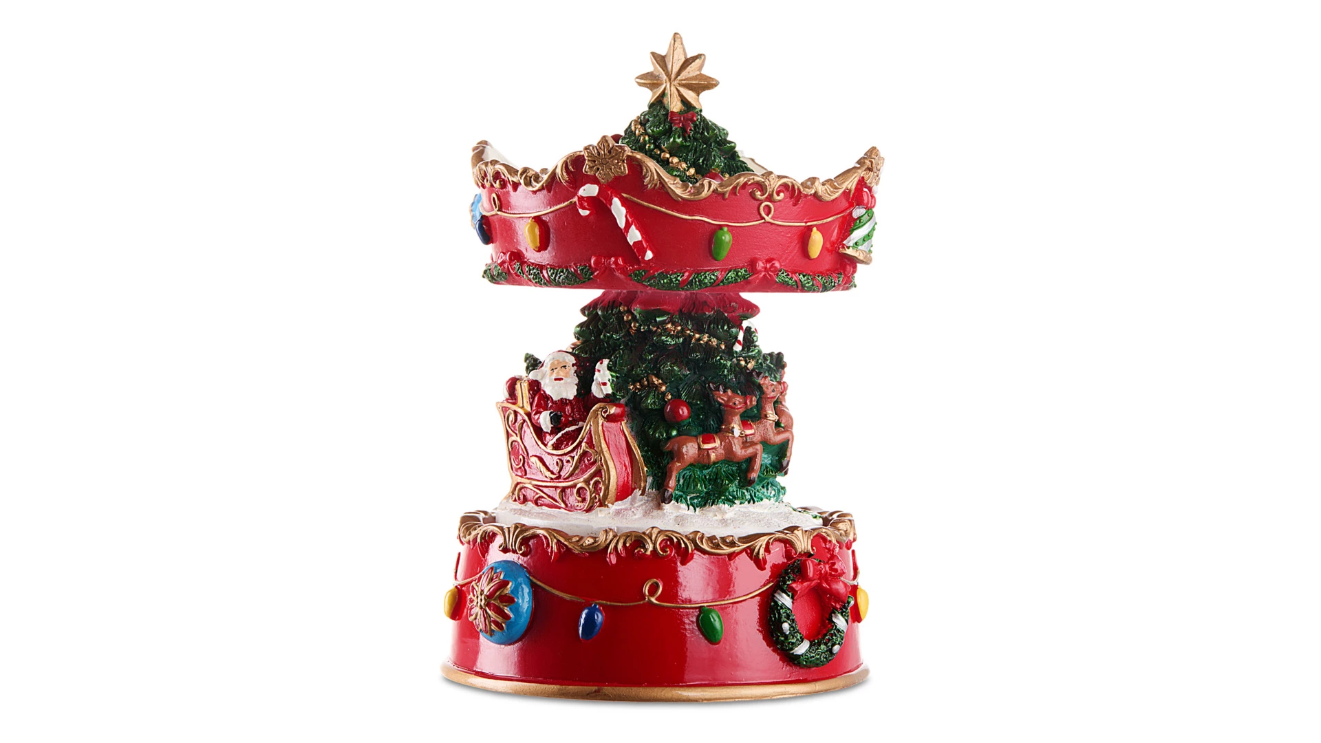 Шкатулка музыкальная Lamart Noel Звон колоколов Карусель h16,5 см, вращающаяся