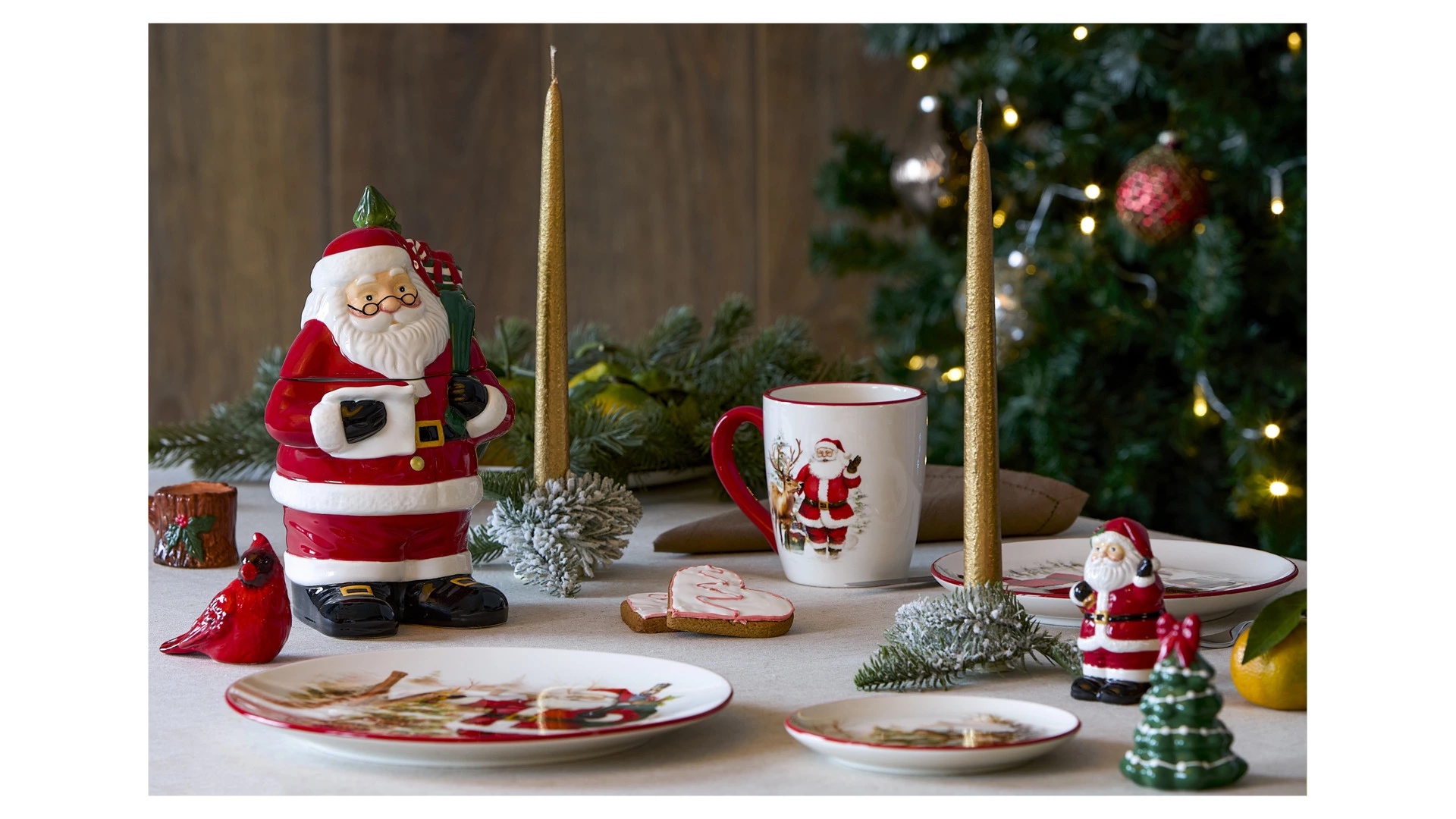 Банка для печенья Decor de table Новогоднее чудо Санта 17,2х14х26,2 см, керамика