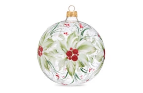 Игрушка елочная шар Bartosh Зимний цветок 10 см, стекло, п/к