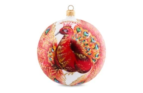 Игрушка елочная шар Bartosh Жар-Птица огненная 12 см, стекло, п/к