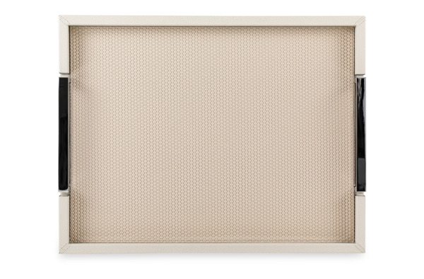 Поднос прямоугольный с ручками GioBagnara Виктор 34,5х44,5 см, светло-серый
