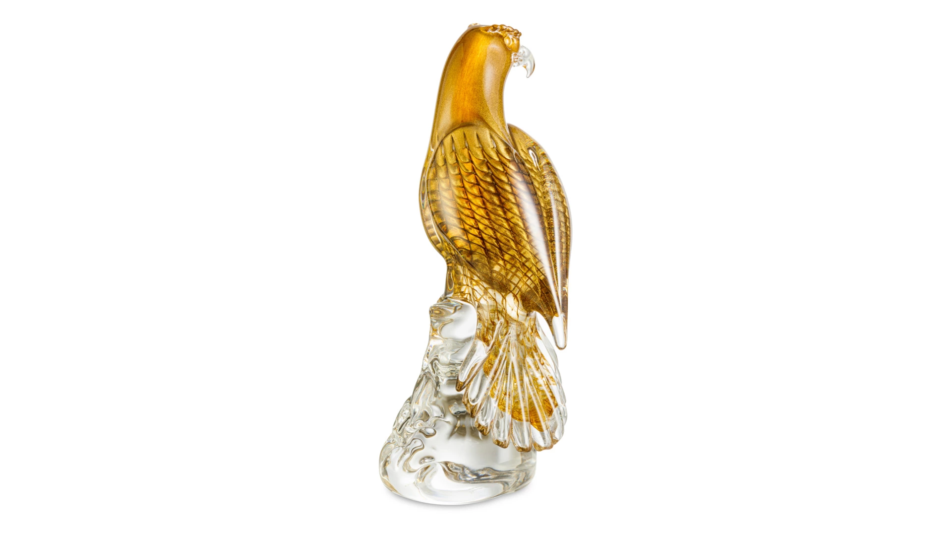 Фигурка Duccio di Segna Сокол 36 см, хрусталь, янтарно-золотистая