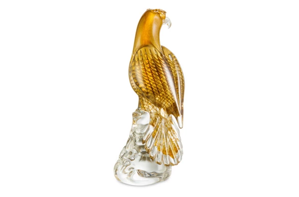 Фигурка Duccio di Segna Сокол 36 см, хрусталь, янтарно-золотистая