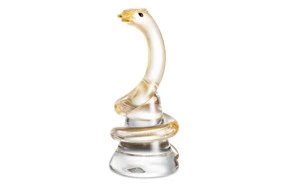 Фигурка Duccio di Segna Змея на пъедестале, хрусталь, золотистая