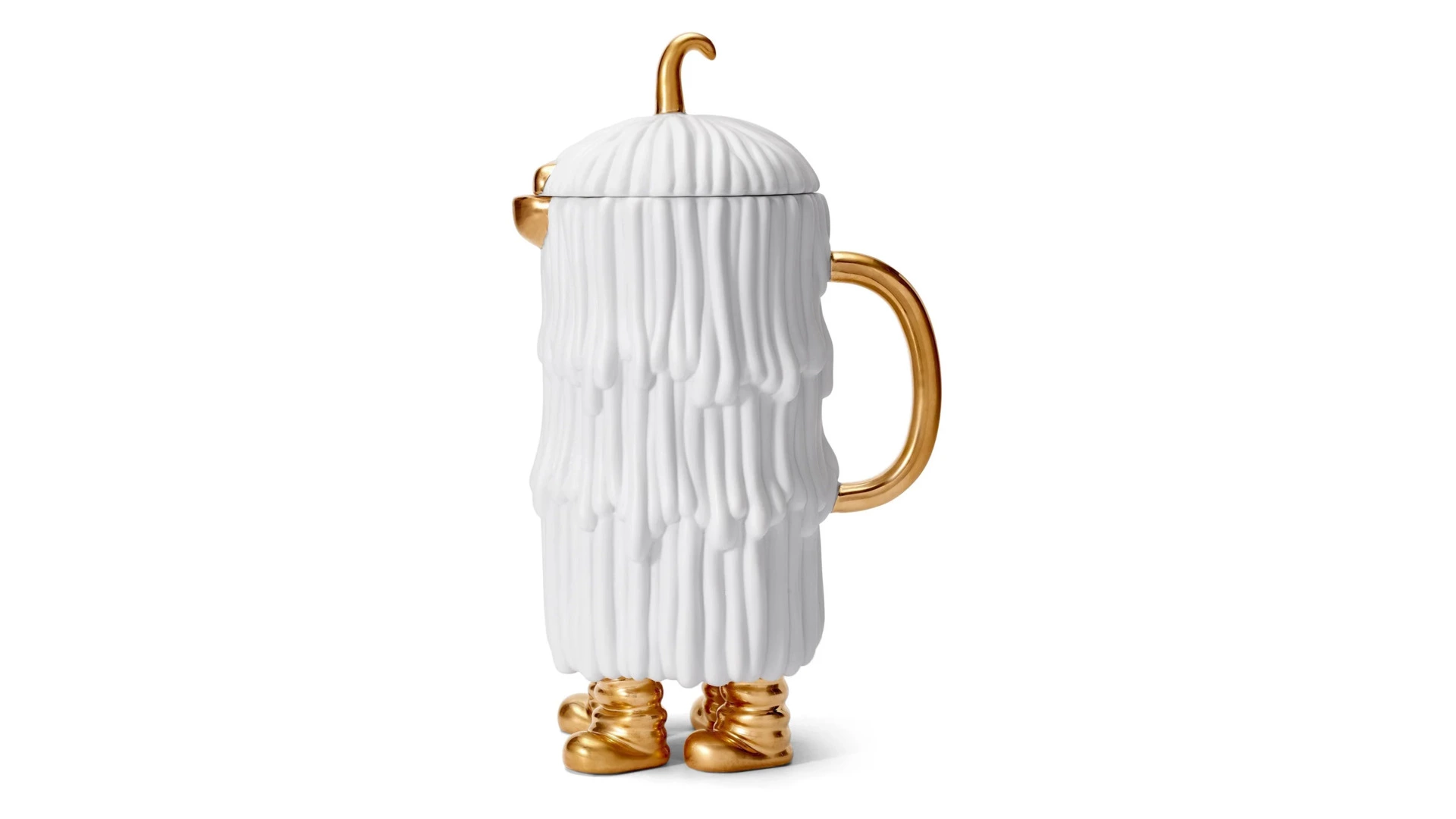 Чайник L’Objet Хаас 1,4 л, фарфор, позолота, белый, п/к