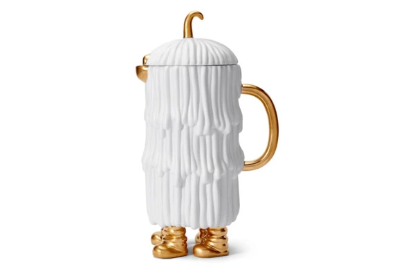 Чайник L’Objet Хаас 1,4 л, фарфор, позолота, белый, п/к