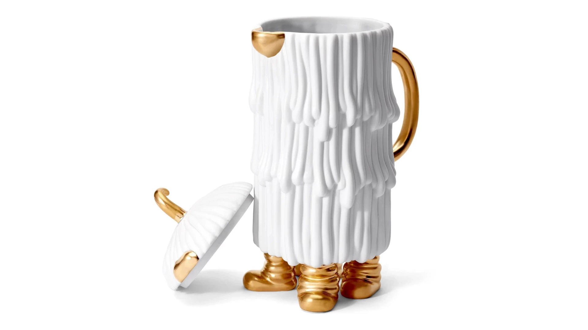 Чайник L’Objet Хаас 1,4 л, фарфор, позолота, белый, п/к