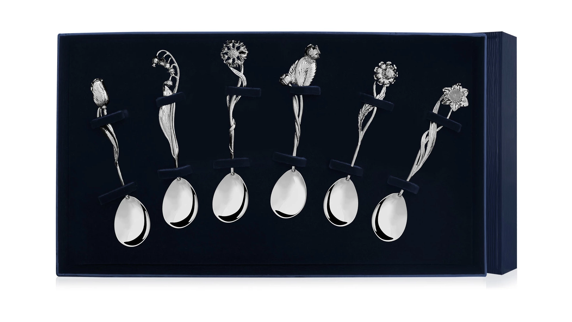 Набор ложек чайных в футляре АргентА От Души Цветы России 134,27 г, 6 шт, серебро 925