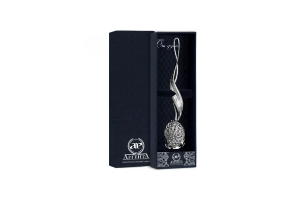 Ситечко для чая в футляре АргентА Classic Тюльпан 13,7 см, 34,64 г, серебро 925