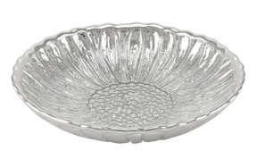 Тарелка декоративная ARGENESI GIRASOLE 14 см, стекло, серебристый