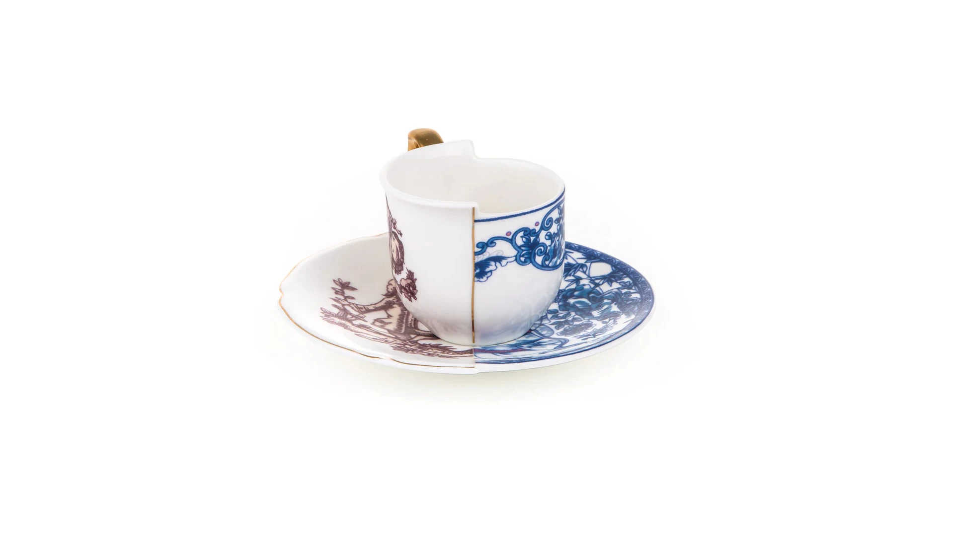Чашка кофейная с блюдцем Seletti Гибрид Эуфемия 80 мл, фарфор