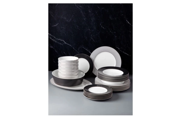 Сервиз столовый Decor de table Вола на 6 персон 26 предметов, фарфор, платиновый кант, п/к