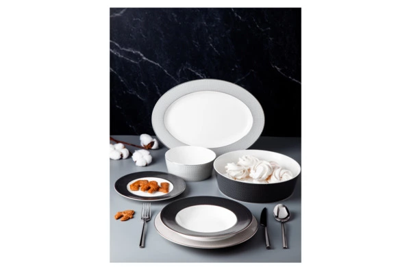Сервиз столовый Decor de table Вола на 6 персон 26 предметов, фарфор, платиновый кант, п/к