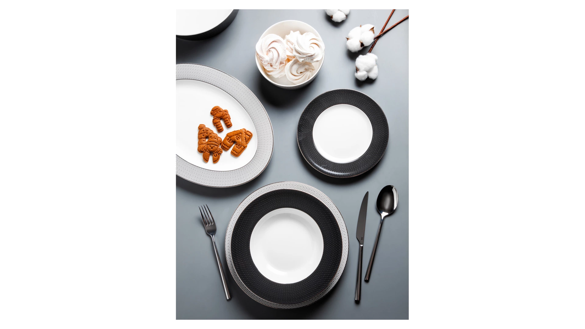 Сервиз столовый Decor de table Вола на 6 персон 26 предметов, фарфор, платиновый кант, п/к