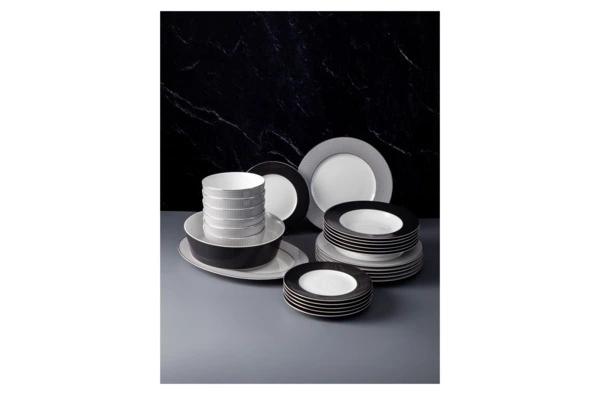 Сервиз столовый Decor de table Вола на 6 персон 26 предметов, фарфор, платиновый кант, п/к