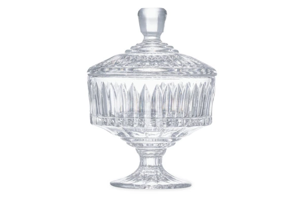 Конфетница на ножке с крышкой Decor de table Дефанс 12,5х18,7 см, хрусталь, прозрачная