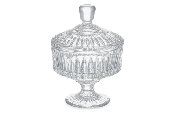 Конфетница на ножке с крышкой Decor de table Дефанс 12,5х18,7 см, хрусталь, прозрачная