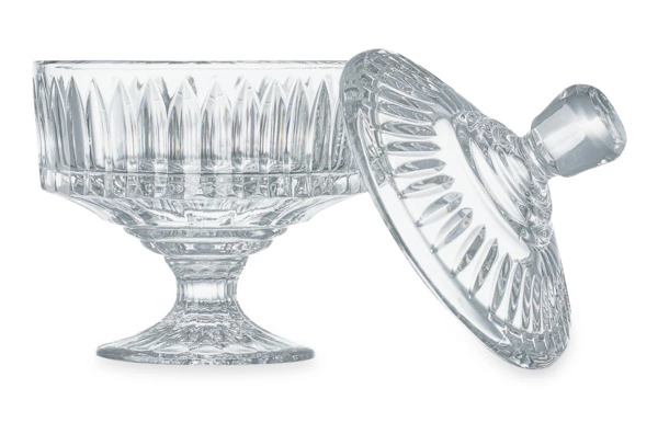 Конфетница на ножке с крышкой Decor de table Дефанс 12,5х18,7 см, хрусталь, прозрачная