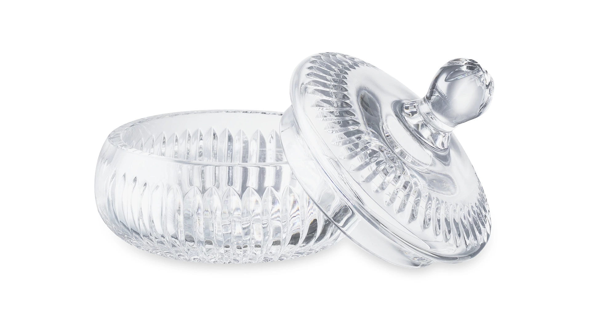 Конфетница с крышкой Decor de table Дефанс 12,5х12 см, хрусталь, прозрачная