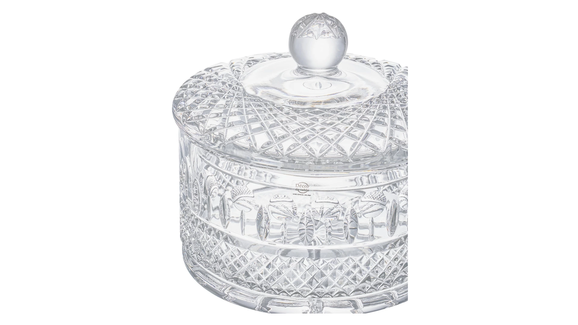 Конфетница с крышкой Decor de table Париж 17х10 см, хрусталь, прозрачная